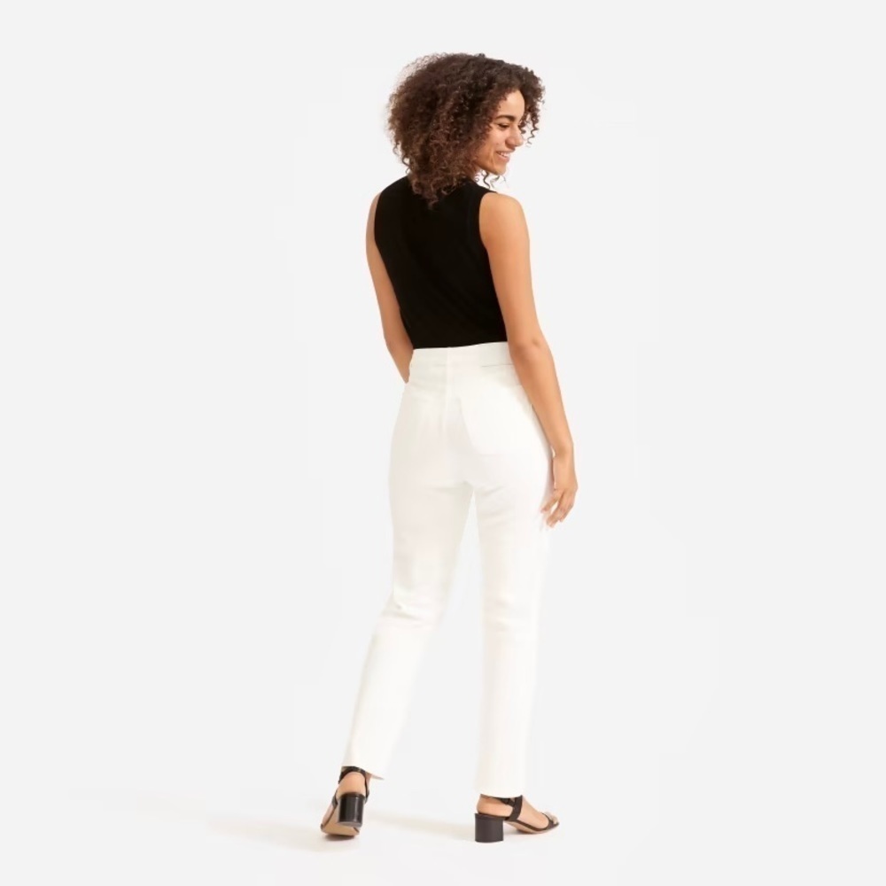 Cotton Everlane the High Rise Straight Jeans in Bone White Sz. 27 - Picture 7 of 13
